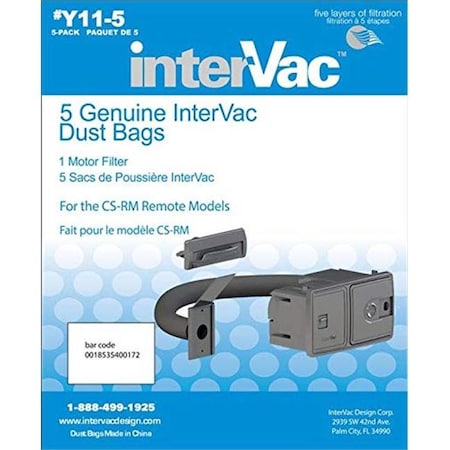 Intervac Vac Intervac Vac Y115 Genuine Dust Cleaner Dust Bags for CSRM Models I7H-Y115